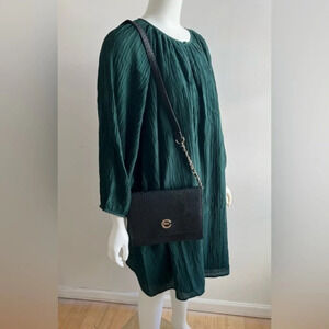 Elizabeth Grant Eco Leather Snakeskin Black Handbag Shoulder Crossbody Bag Purse